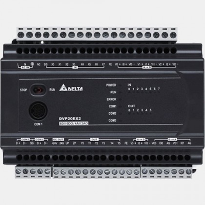 Sterownik PLC 8 wejść i 6 wyjść przekaźnikowych DVP20EX00R2 Delta Electronics